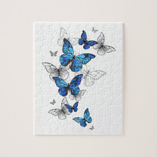 Puzzle Morfo de las mariposas voladoras azules (Vertical)