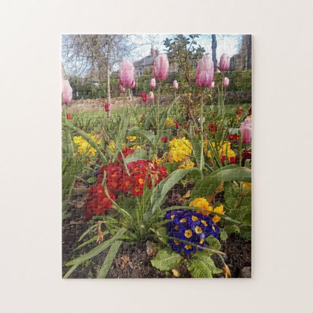 Puzzle Morpeth, Northumberland, flores de primavera en el (Vertical)
