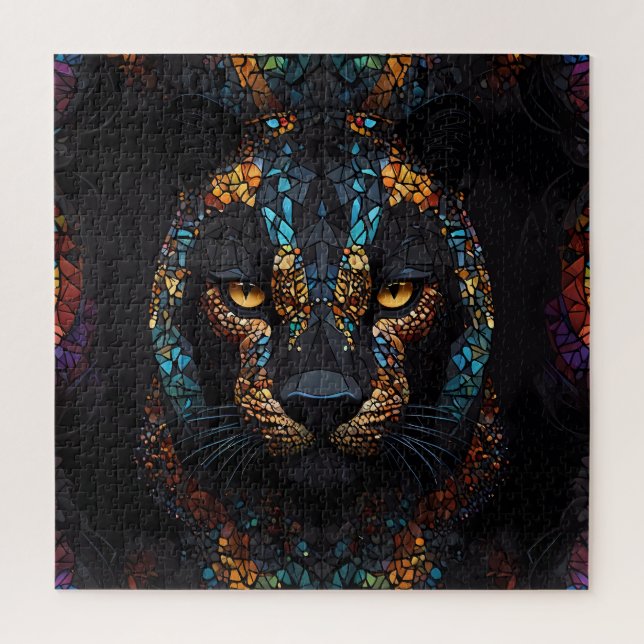 Puzzle Mosaic Panther Art (Vertical)