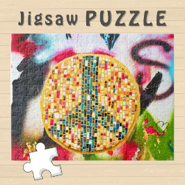 Puzzle Mosaico Amarillo de la Paz en el muro del graffiti