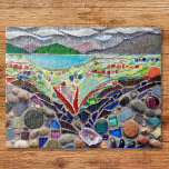 Puzzle Mosaico colorido<br><div class="desc">Este singular rompecabezas está decorado con un mosaico paisajístico abstracto de colores vivos y tonos tierra. El mosaico original se hizo con pequeños trozos de vidrio, piedras y objetos encontrados. Original Mosaico © Michele Davies.</div>