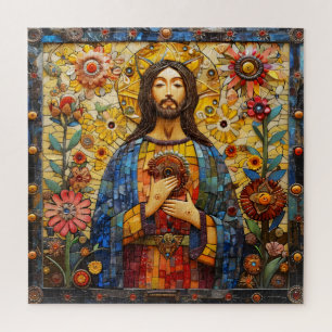 Puzzle Mosaico Colorido de Jesucristo