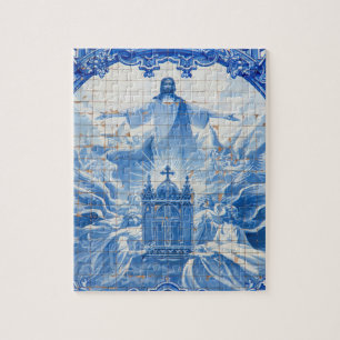 Puzzle Mosaico de azulejos azules de Jesús, Portugal
