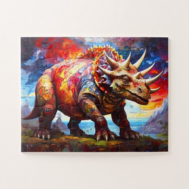 Puzzle Mosaico de Dinosaurio Infantil (Horizontal)