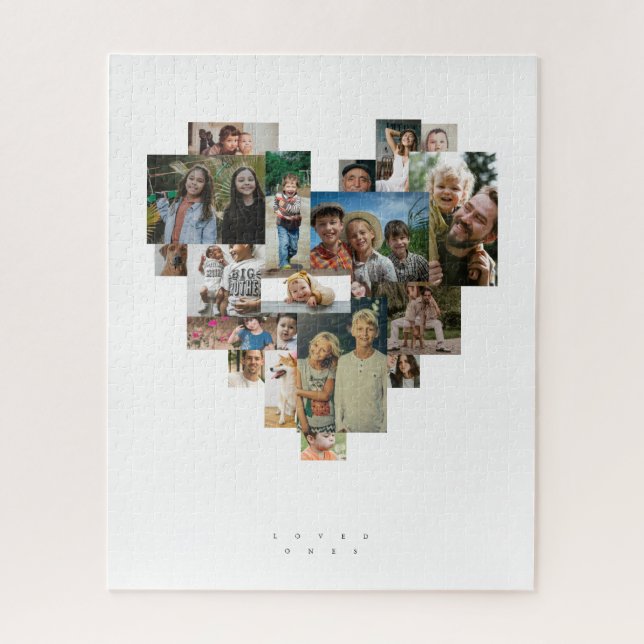 Puzzle Mosaico de Fotos en Forma de Corazón (Vertical)