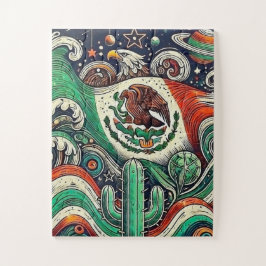 Puzzle Mosaico de la bandera mexicana