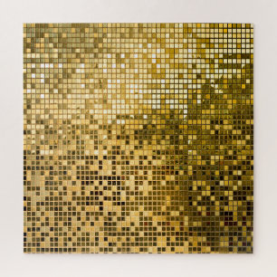 Puzzle Mosaico de Oro: Textura de mosaicos cuadrados.