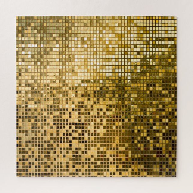 Puzzle Mosaico de Oro: Textura de mosaicos cuadrados. (Vertical)