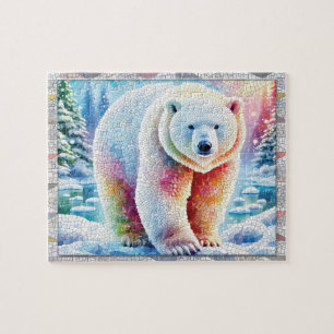 Puzzle Mosaico de oso polar, Animales salvajes, Baldosas,