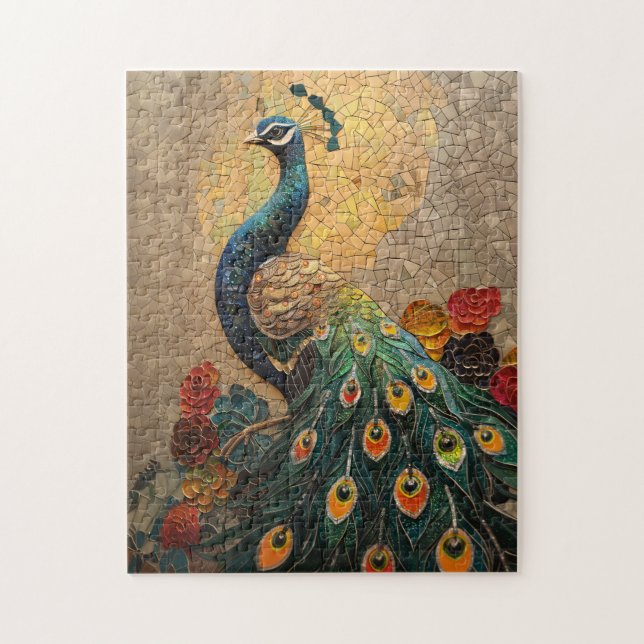 Puzzle Mosaico de pavo real (Vertical)