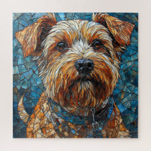 Puzzle Mosaico de Perro Arte Vibrante al Estilo de Vidrio