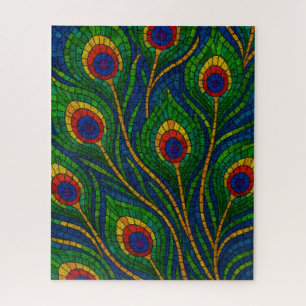 Puzzle Mosaico de plumas de pavo real