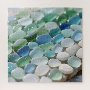 Puzzle Mosaico de vidrio de mar Azules del océano Tranqui