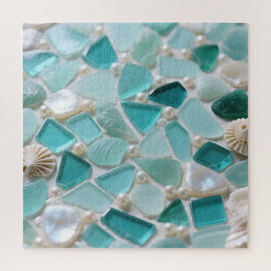 Puzzle Mosaico de Vidrio Marino Turquesa Encanto Costero