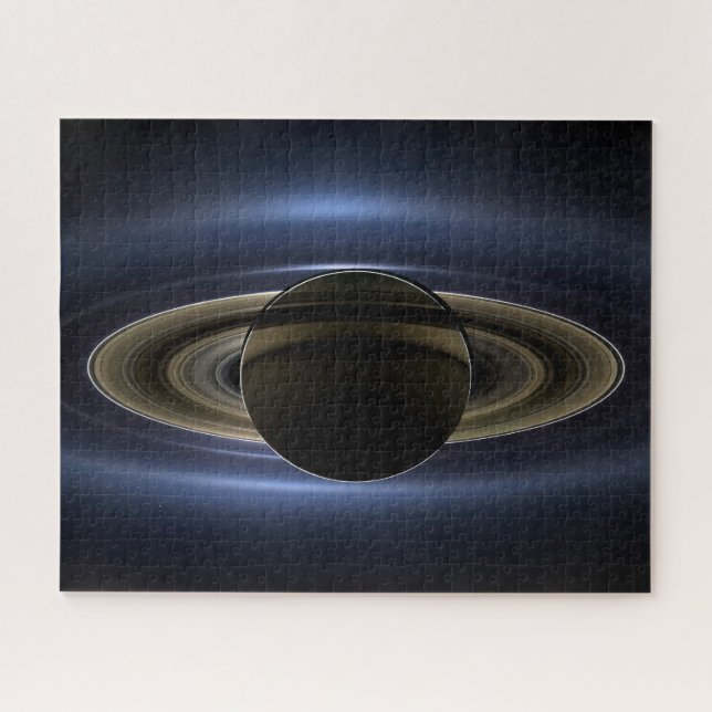 Puzzle Mosaico Del Sistema Saturno Retroiluminado Por El  (Horizontal)