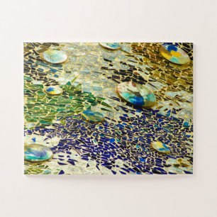 Puzzle Mosaico español verde azul