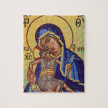 Mosaico Madonna y icono del niño