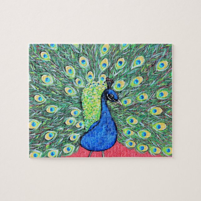 Puzzle Mostrar pintura de pavo real (Horizontal)