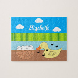 Puzzle Mother Duck Singing to her Eggs: