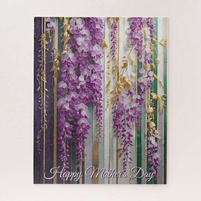 Puzzle  Mother's Day Blooming Wallpaper Violet Wisteria (Vertical)