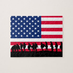 Puzzle Motif de la bandera de los soldados de Estados Uni