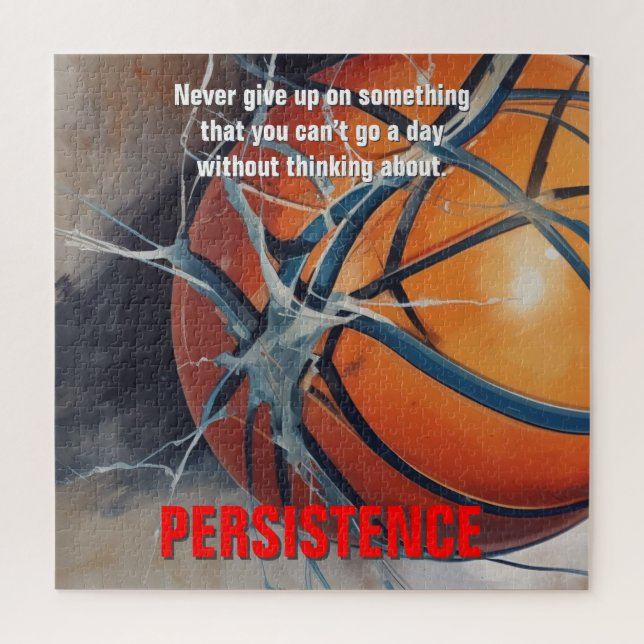 Puzzle Motivación Inspiradora del baloncesto de persisten (Vertical)