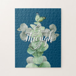 Puzzle Motivational Words Watercolor Eucalyptus Butterfly