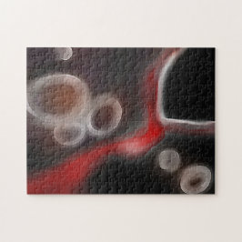 Puzzle Motivo Arterial: Resumen Negro, Blanco y Rojo