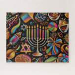 Puzzle Motivos Coloridos Hanukkah Menorah<br><div class="desc">Motivos Coloridos Hanukkah Menorah</div>