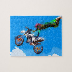Puzzle Motociclista de salto motocross