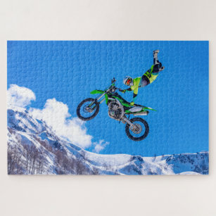 Puzzle Motocross Dirt Bike Jump Mountains Extreme Sports