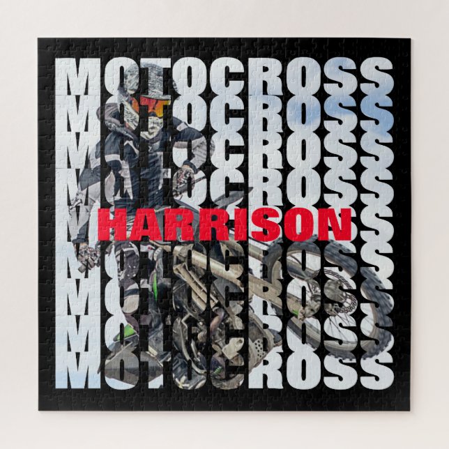 Puzzle Motocross Sports Dirt Biker Personalizado (Vertical)