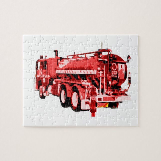 Puzzle Motor de bomberos con pintura de aceite rojo, romp (Horizontal)