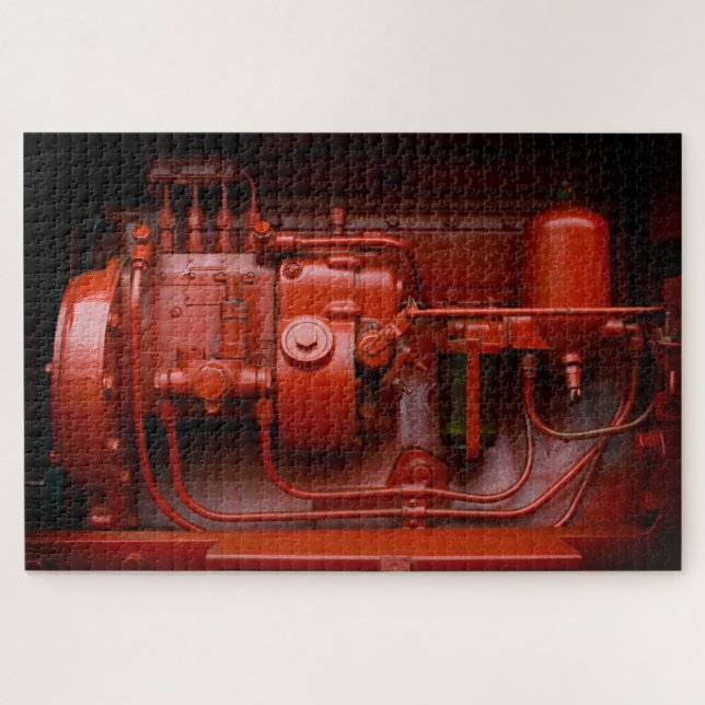 Puzzle Motor de Tractor Rojo. (Horizontal)