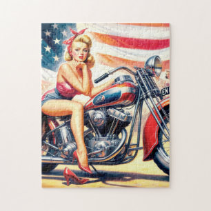 Puzzle Motorciclo Retro Pin Up