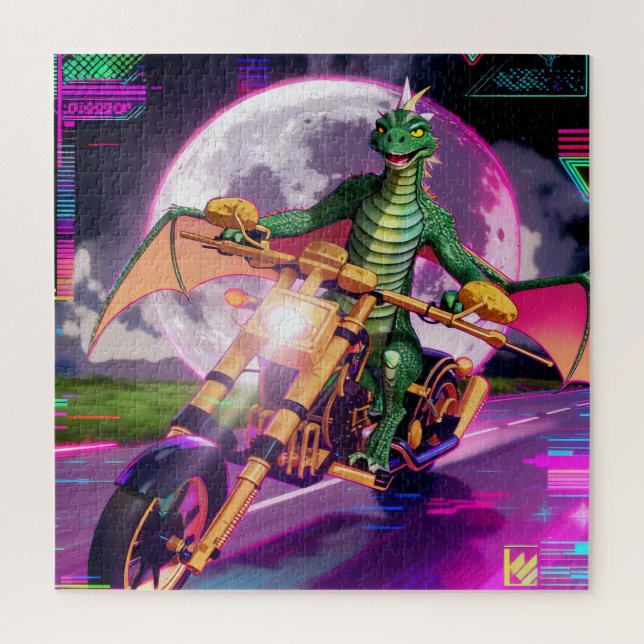 Puzzle Motorcycle Racing Dragon (Vertical)