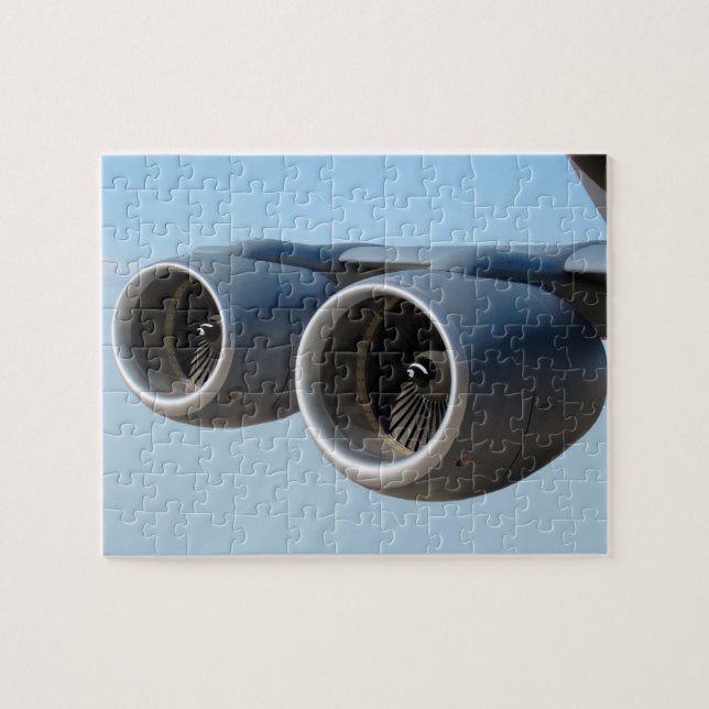 Puzzle Motores de Jet Dual en el cielo azul (Horizontal)