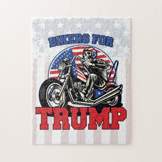 Puzzle Motoristas para presidente patriótico Motorcycle (Vertical)