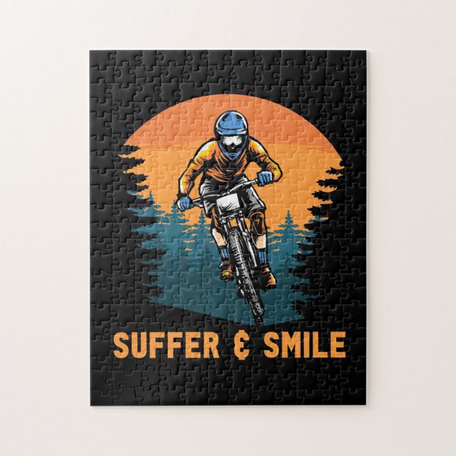 Puzzle Mountain Bike Suffer And Smile (Vertical)
