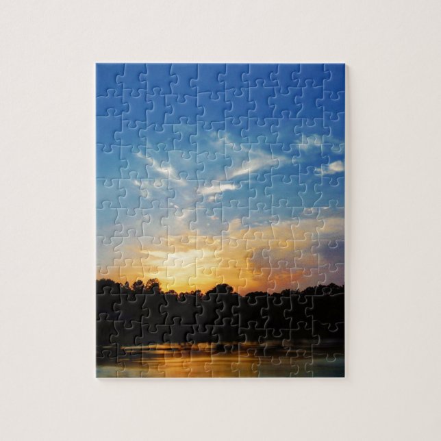 Puzzle Mountain Lake Sunset (Vertical)