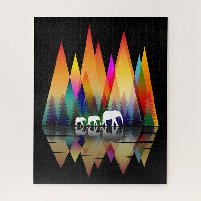 PUZZLE MOUNTAIN RAINBOW ELEPHANT (Vertical)