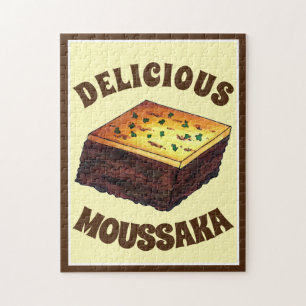Puzzle Moussaka Placa de berenjena mediterránea griega