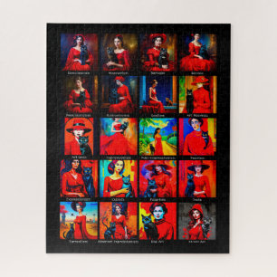 Puzzle Movimientos de arte de gatos negros con vestimenta