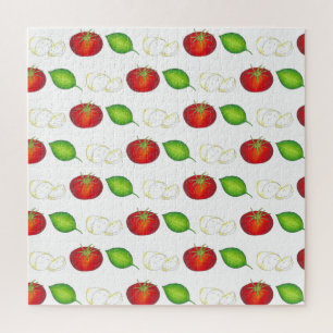 Puzzle Mozzarella Tomato Basil Ingredientes Alimenticios 