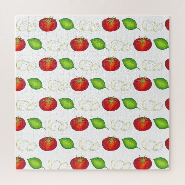 Puzzle Mozzarella Tomato Basil Ingredientes Alimenticios  (Vertical)