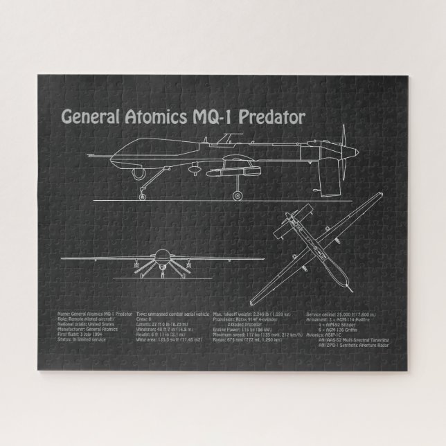 Puzzle MQ-1 Predator UAV- Plano de Plano Aéreo PD (Horizontal)