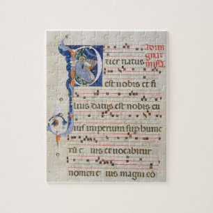 Puzzle Ms 561 página con "P inicial historiated" que