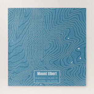 Puzzle Mt Elbert Mapa Topográfico - Azul