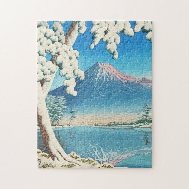 Puzzle Mt Fuji tras la nieve de Hasui Kawase (Vertical)