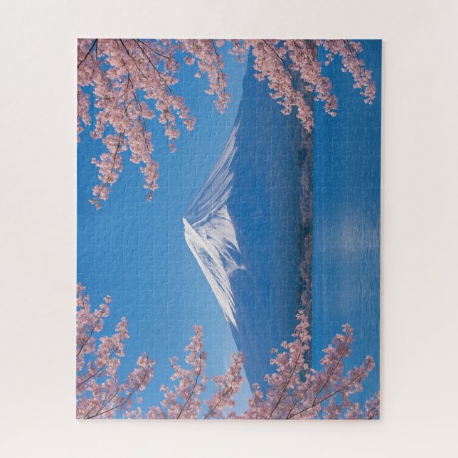 Puzzle Mt. Fuji with Cherry Blossoms in Full Bloom (Vertical)